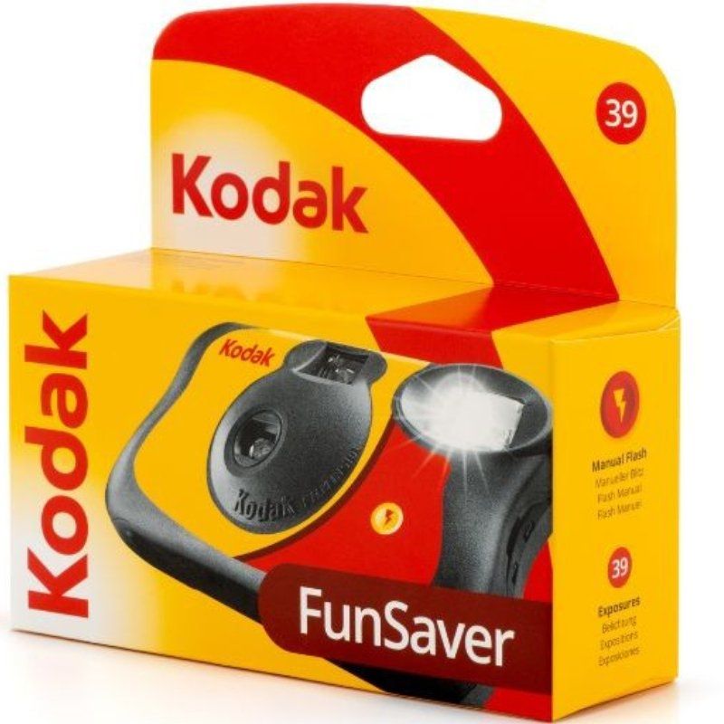 Máquina Fotográfica Descartável Kodak Funsaver 39 / 39 Exposições / Amarelo e Vermelho