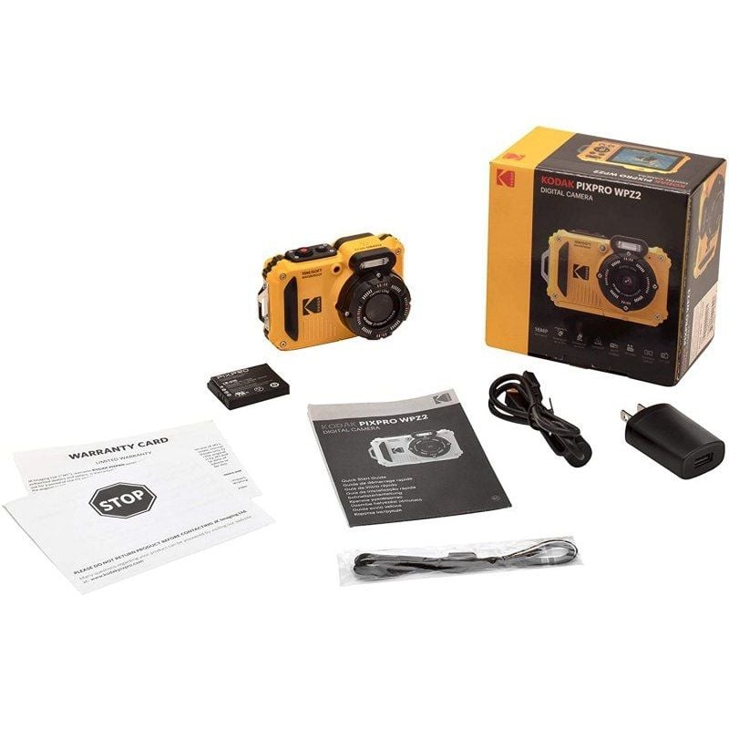 Máquina Fotográfica Digital Desportiva Kodak Pixpro WPZ2 / 16MP / Zoom Ótico de 4x / Amarelo