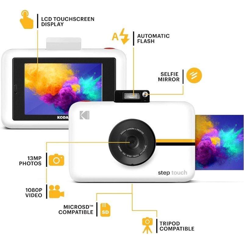 Máquina Fotográfica Digital Instantânea Kodak STEP Touch / 13MP / Tamanho da Fotografia 2 "x3" / Br…