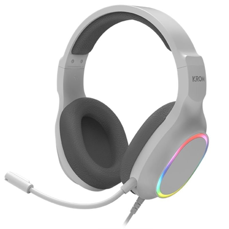 Pack Gaming Krom Kenta / Teclado RGB + Rato + Tapete de Rato + Auricular + Auricular / Branco