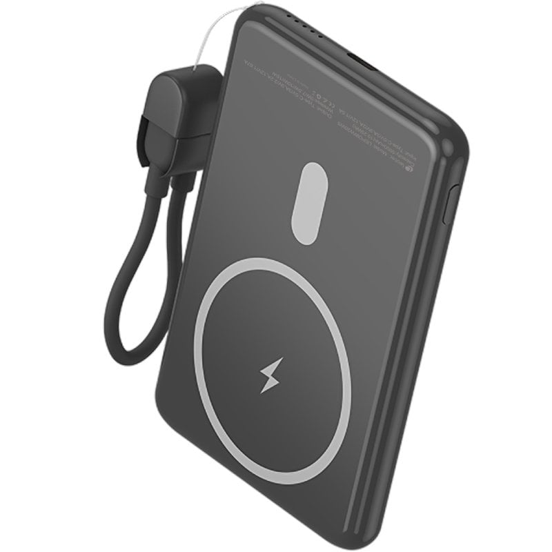 Powerbank 5000mah Leotec LEPOWW20W5K / 20W / sem Fios / Preto / Inclui Cabo USB Tipo C