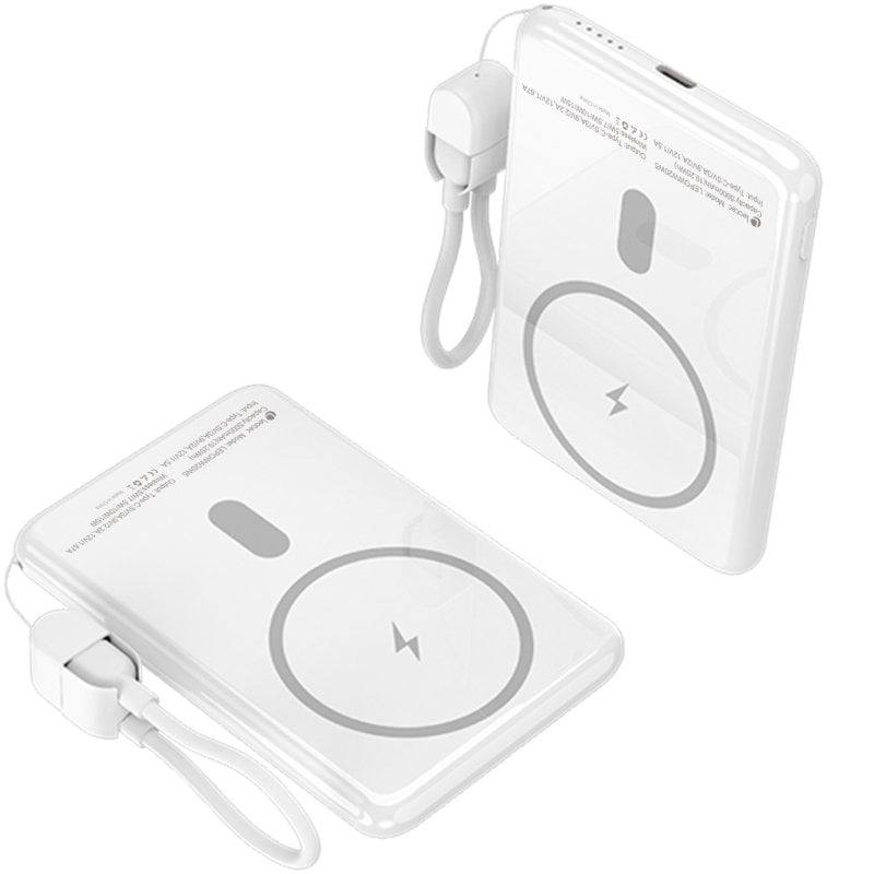 Powerbank 5000mah Leotec LEPOWW20W5W / 20W / sem Fios / Branco / Inclui Cabo USB Tipo C