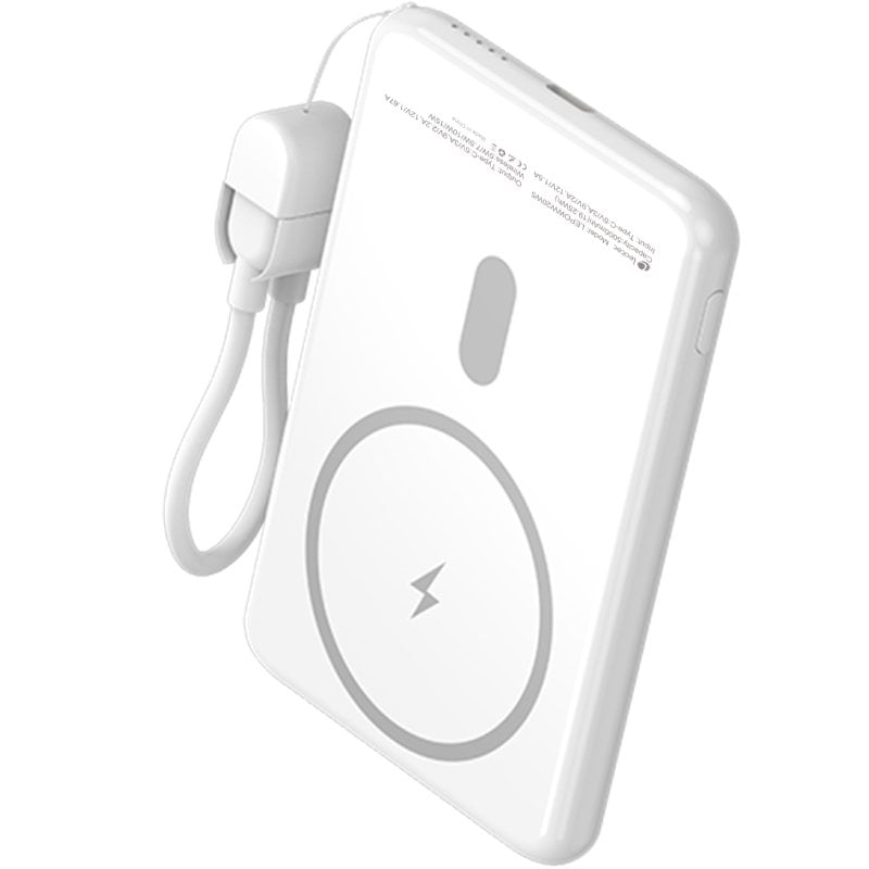 Powerbank 5000mah Leotec LEPOWW20W5W / 20W / sem Fios / Branco / Inclui Cabo USB Tipo C