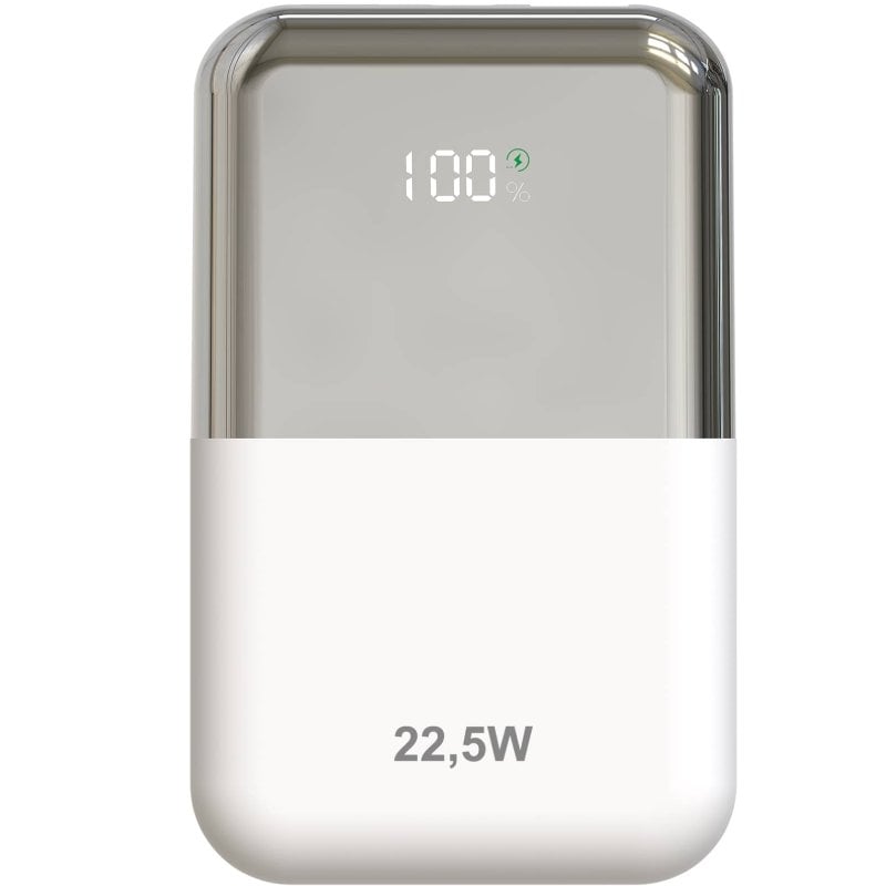 Powerbank 10000mah Leotec LEPOW22W10WS / 22,5w / Branco e Prateado / Inclui Cabo USB Tipo C