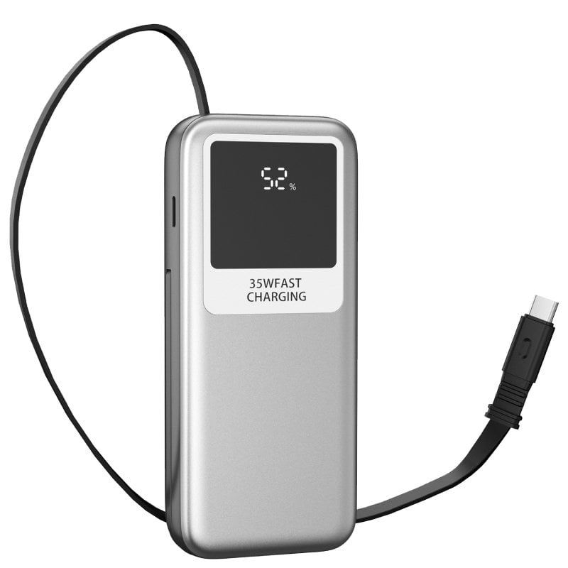 Powerbank 10000mah Leotec LEPOW35W10S / 35W / Prata e Cinzento / Inclui Cabo USB Tipo C e Cabo Ligh…