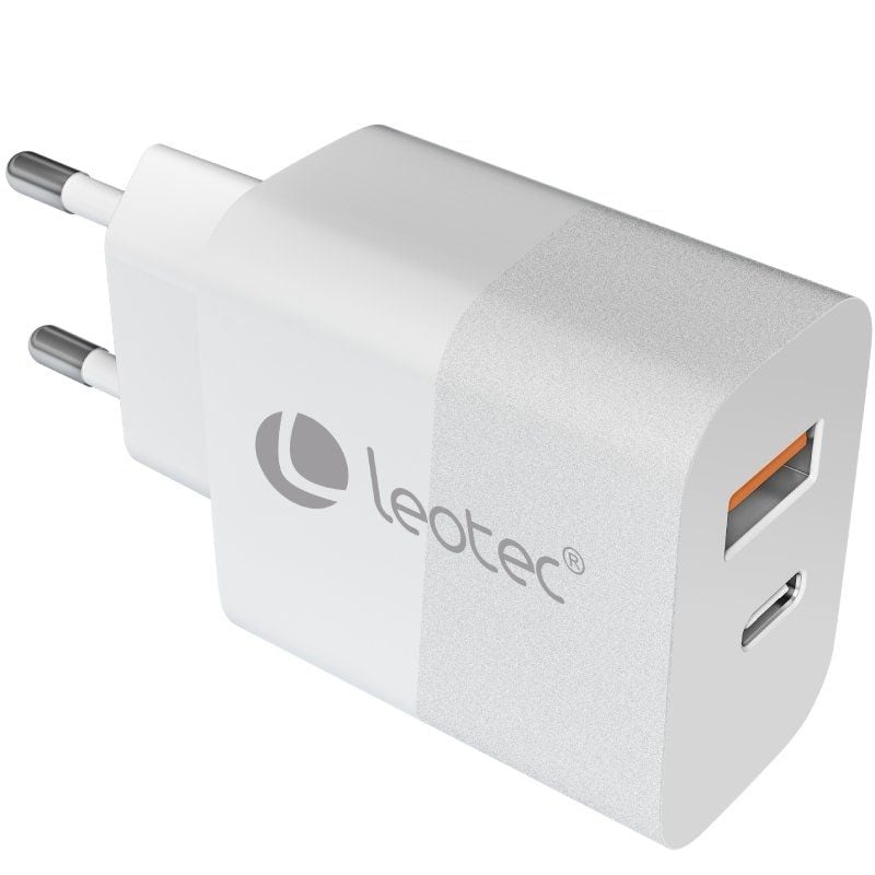 Carregador de Parede Leotec Gan LECSPH30W2W / 1xusb Type-c / 1xusb / 30W