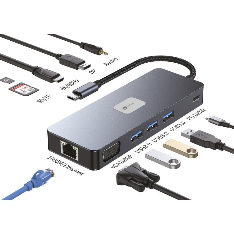Base de Ligação USB Tipo C Leotec LEDS03 / 3xusb / 1xusb Tipo C PD / 1xhdmi 4K / 1xdisplayport / 1x…