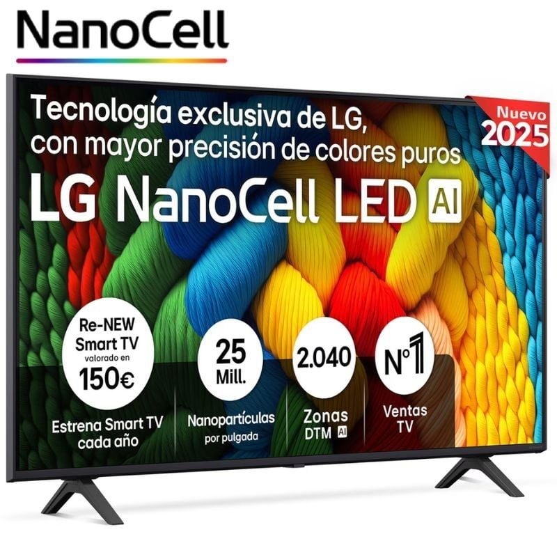 LG Nanocell 55NANO80A6B Televisor de 55" / Ultra HD 4K / Smart TV / Wifi