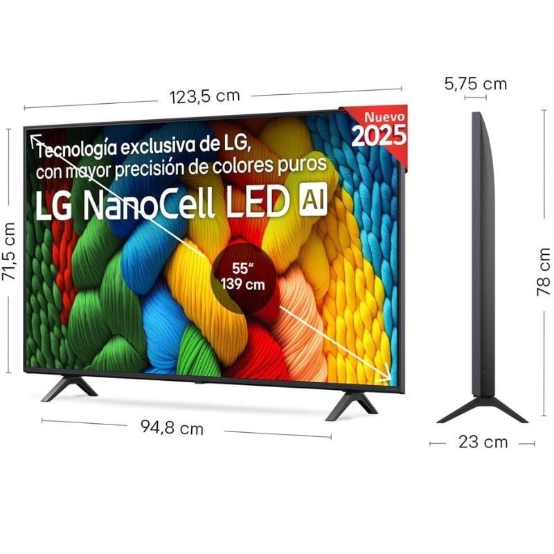 LG Nanocell 55NANO80A6B Televisor de 55" / Ultra HD 4K / Smart TV / Wifi