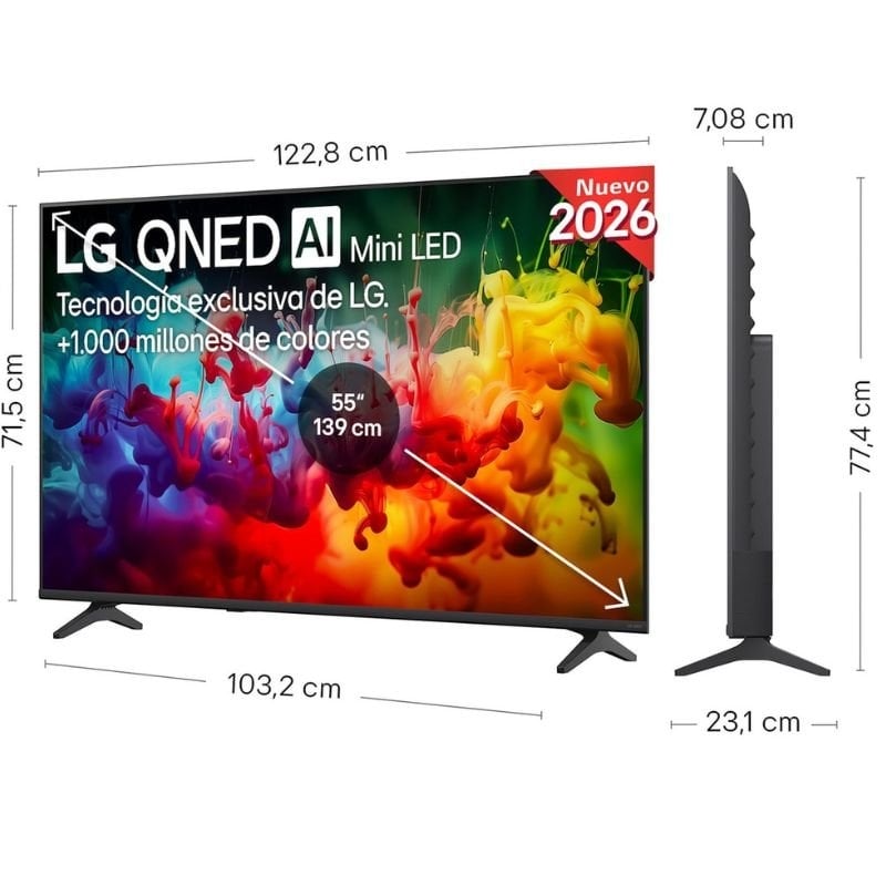 LG QNED Evo AI QNED72 Mini TV LED 55QNED72B6B 55" / Ultra HD 4K / Smart TV / Wifi