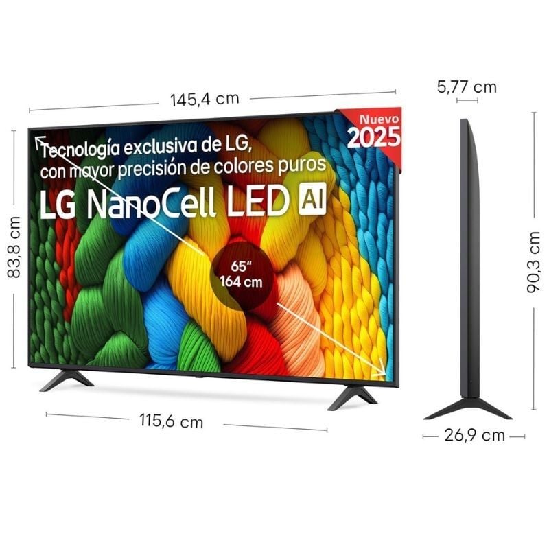 LG Nanocell 65NANO80A6B TV 65" / Ultra HD 4K / Smart TV / Wifi