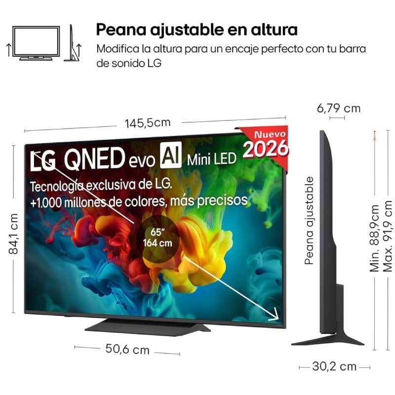 LG QNED Evo AI QNED8EB Mini TV LED 65QNED83B6A 65" / Ultra HD 4K / Smart TV / Wifi