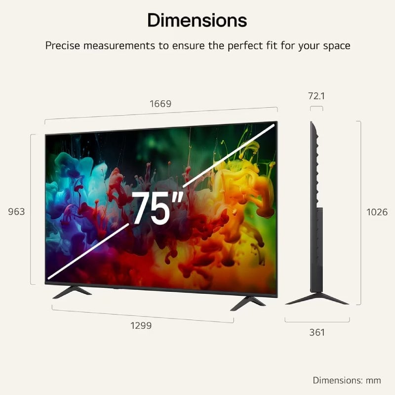 Televisor LG QNED Miniled AI QNED72 75QNED72B6A 75" / Ultra HD 4K / Smart TV / Wi-fi