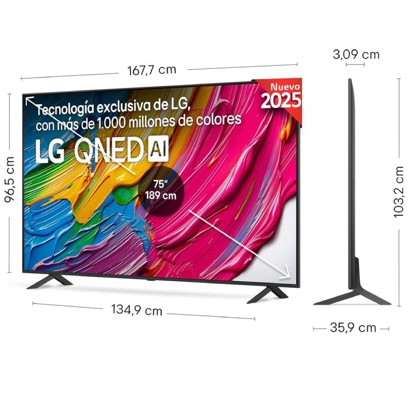 Televisor LG QNED AI QNED80 75QNED80A6A 75" / Ultra HD 4K / Smart TV / Wi-fi