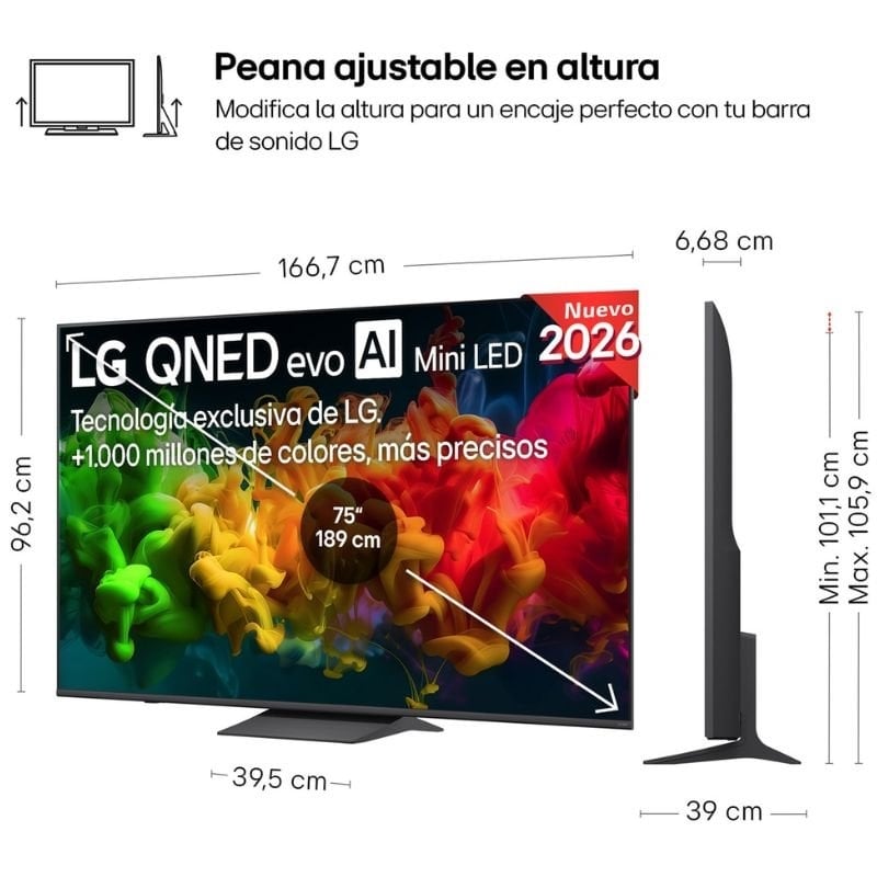 Televisor LG QNED Evo AI QNED8EB Mini LED 75QNED8EB3A 75" / Ultra HD 4K / Smart TV / Wi-fi