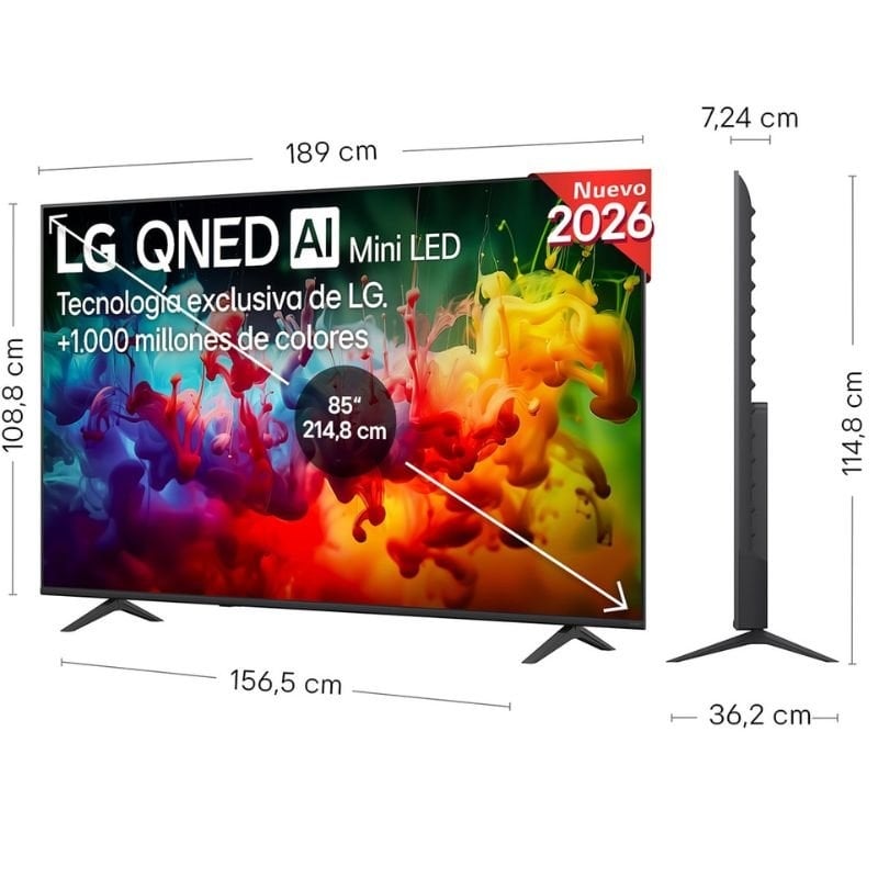 Televisor LG QNED Evo AI QNED72 Mini LED 85QNED72B6A 85" / Ultra HD 4K / Smart TV / Wi-fi