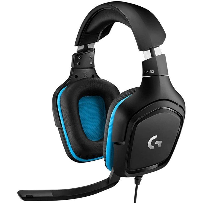 Logitech G432 Auscultadores para Jogos com Microfone / USB 2.0 / Jack 3.5 / Preto
