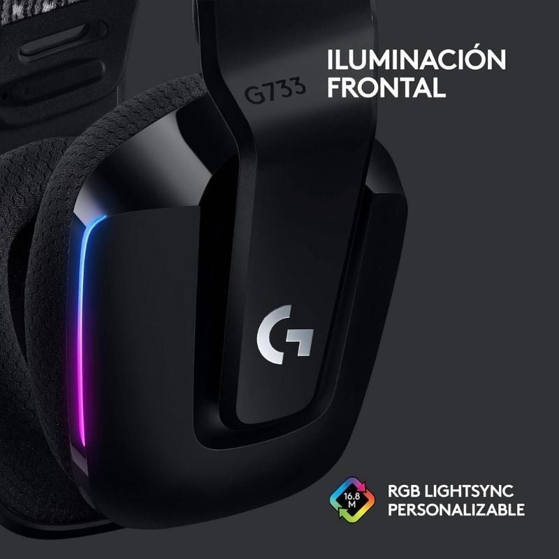 Logitech G733 Auscultadores sem Fios para Jogos com Microfone / Preto