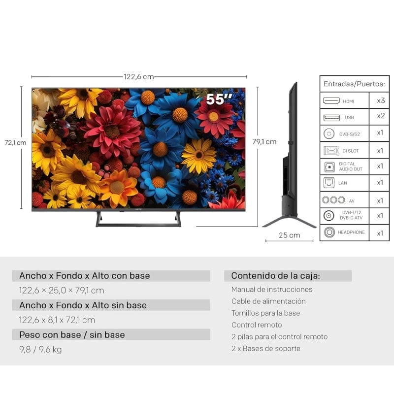 Metz Qled+ TV 55MQF7500Z 55" / Ultra HD 4K / Smart TV / Wifi
