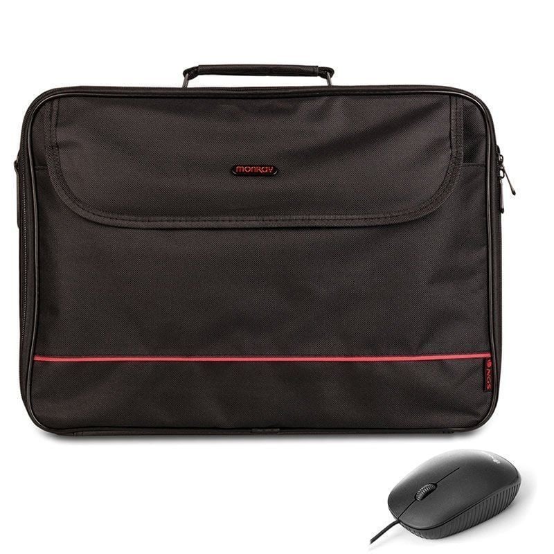Estojo + Rato Monray Bureau Kit para Portáteis Até 16" / Preto