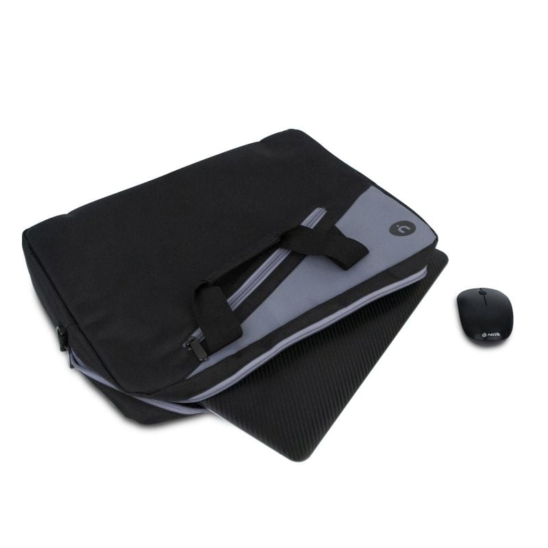 Mala de Transporte + Rato sem Fios Monray Master Kit para Computadores Portáteis Até 15,6" / Preto