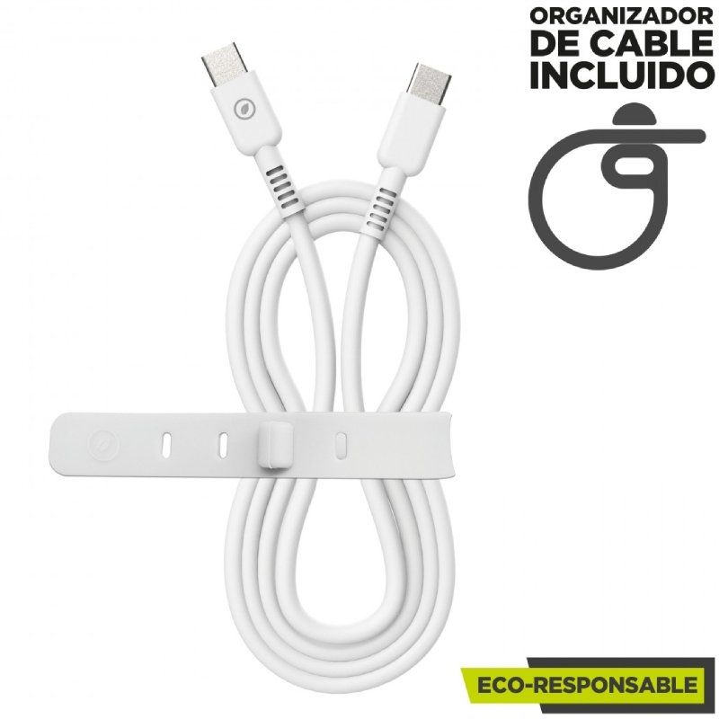 Cabo USB 2.0 Tipo C Muvit For Change MCUSC0008 / USB Tipo C Macho - USB Tipo C / Até 60W / 1,2m / B…