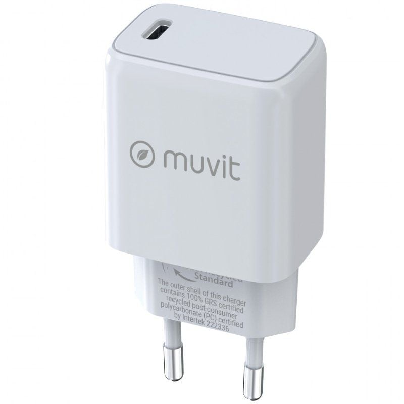 Carregador de Parede Muvit For Change MCACC0012 / 1xusb Type-c / 20W