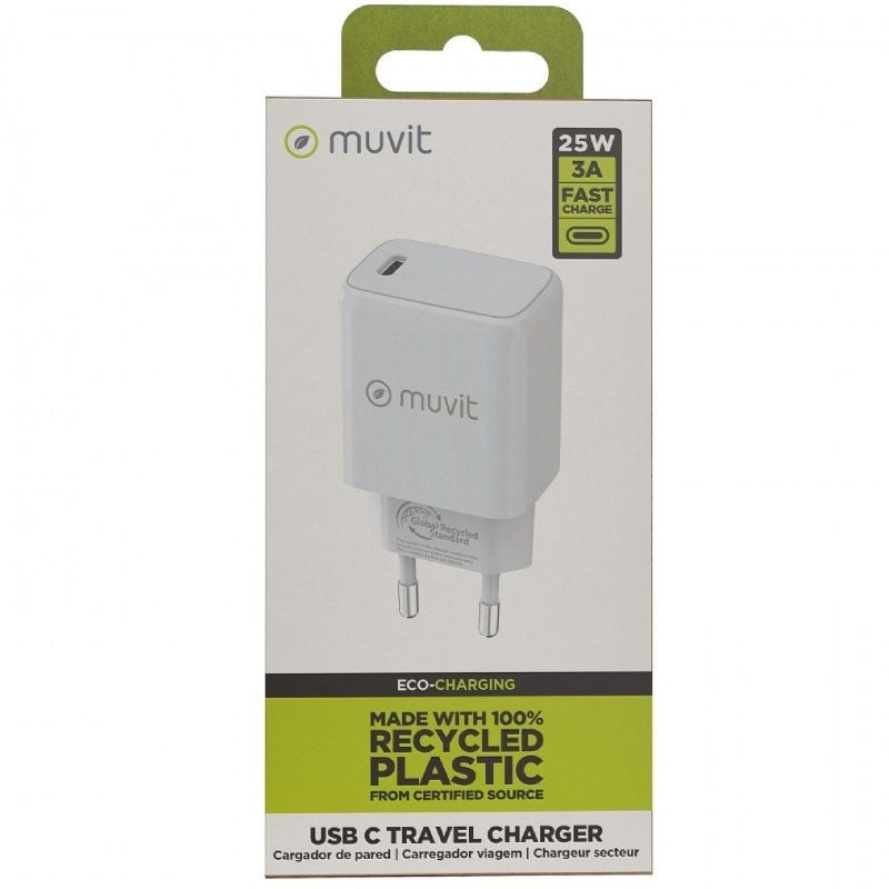 Carregador de Parede Muvit For Change MCACC0012 / 1xusb Type-c / 20W