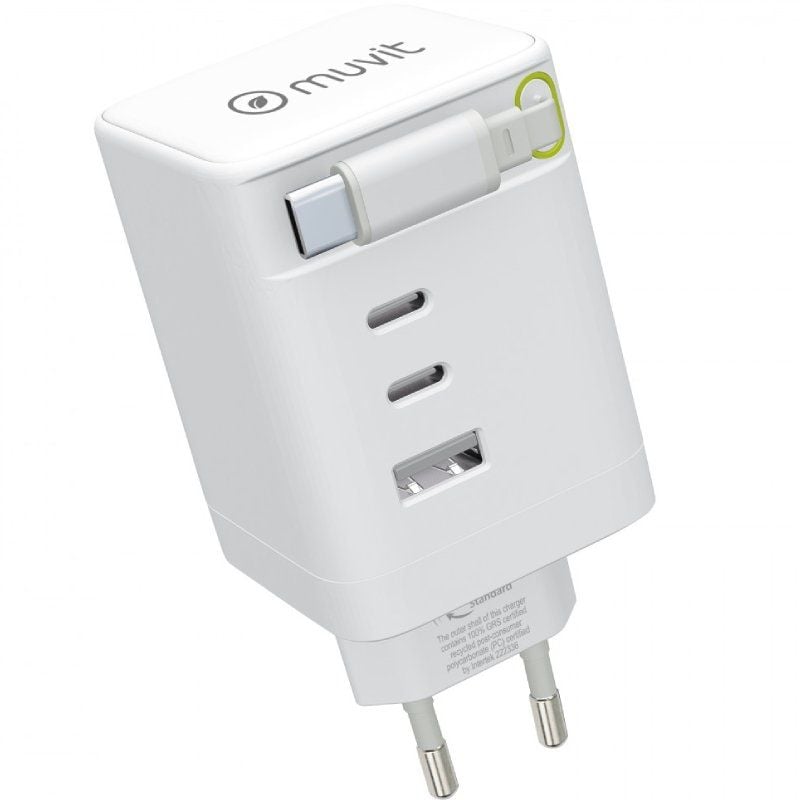 Carregador de Parede Muvit For Change MCACC0050 / 1xusb / 2xusb Type-c / 100W