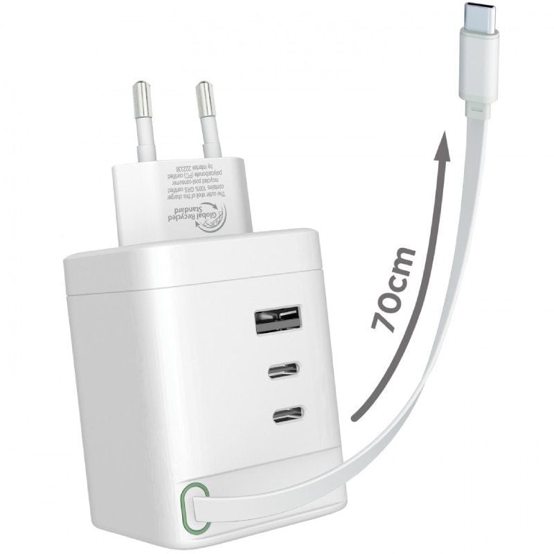 Carregador de Parede Muvit For Change MCACC0050 / 1xusb / 2xusb Type-c / 100W