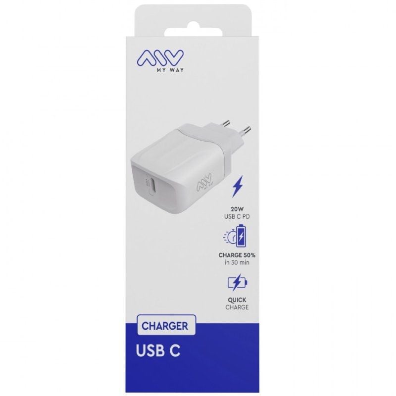 Carregador de Parede Myway MWACC0005 / 1xusb Type-c / 20W