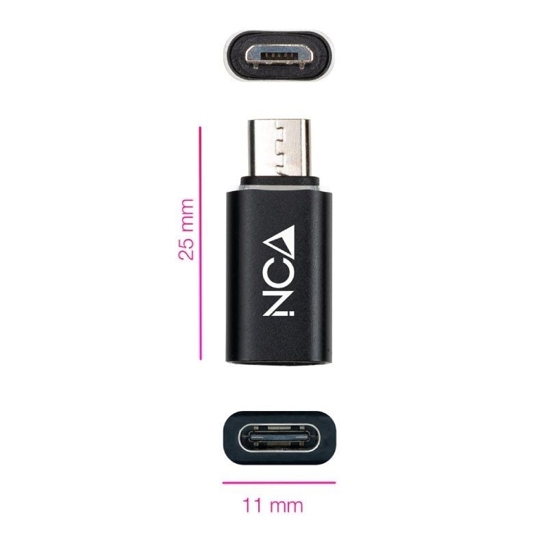 Adaptador Nanocable 10.02.0014 / Microusb Macho - USB Tipo C Fêmea