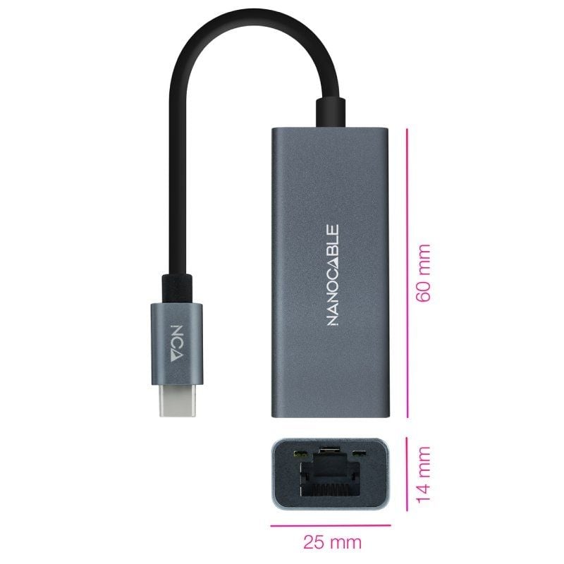 Adaptador Tipo C - RJ45 Nanocable 10.03.0406 / 1000mbps
