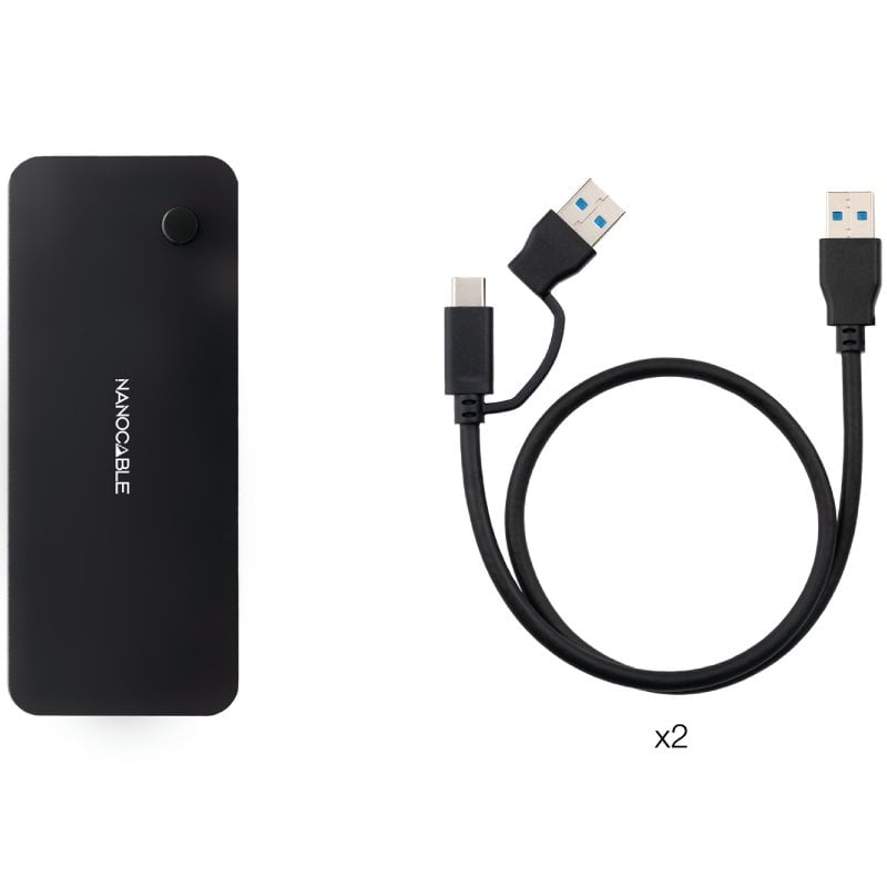 Conmutador USB Nanocable 10.12.0011 / 2x USB / 2x USB Tipo C