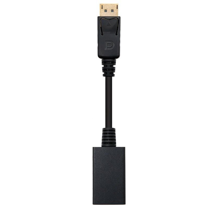 Conversor Nanocable 10.16.0502 / Macho Displayport - Fêmea HDMI / 15cm / Preto
