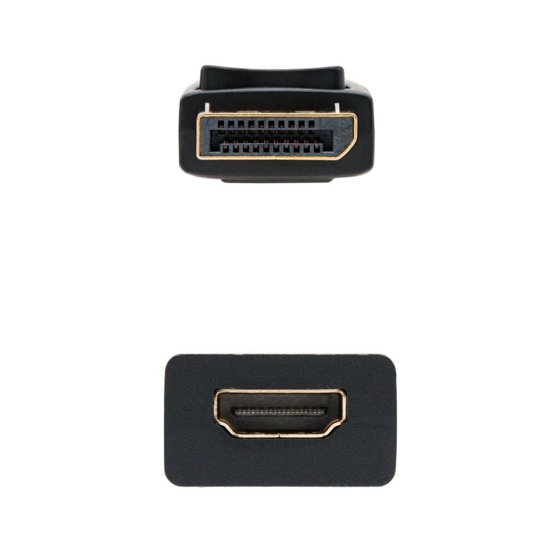 Conversor Nanocable 10.16.0502 / Macho Displayport - Fêmea HDMI / 15cm / Preto