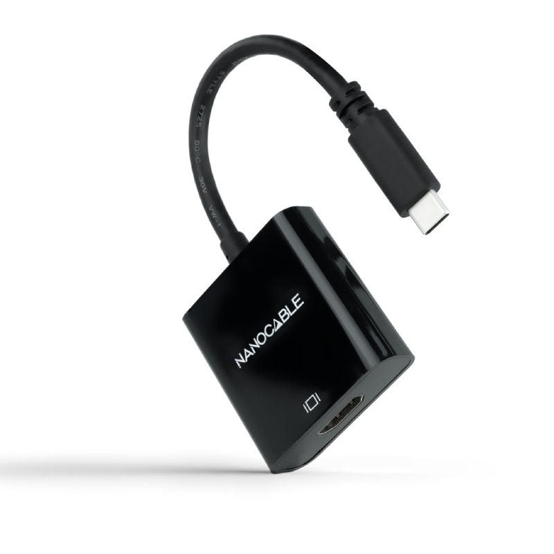 Conversor Nanocable 10.16.4102-bk / USB Tipo C Macho - HDMI Fêmea / 15cm / Preto