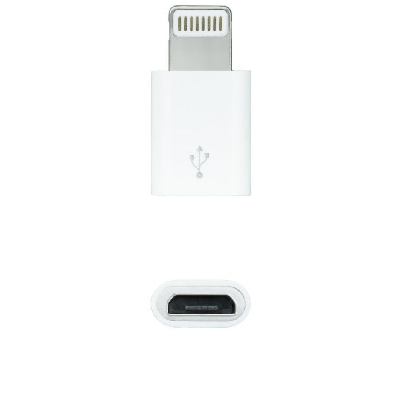 Adaptador Micro USB 2.0 Lightning Nanocable 10.10.4100 / Fêmea Micro USB - Macho Lightning / Branco