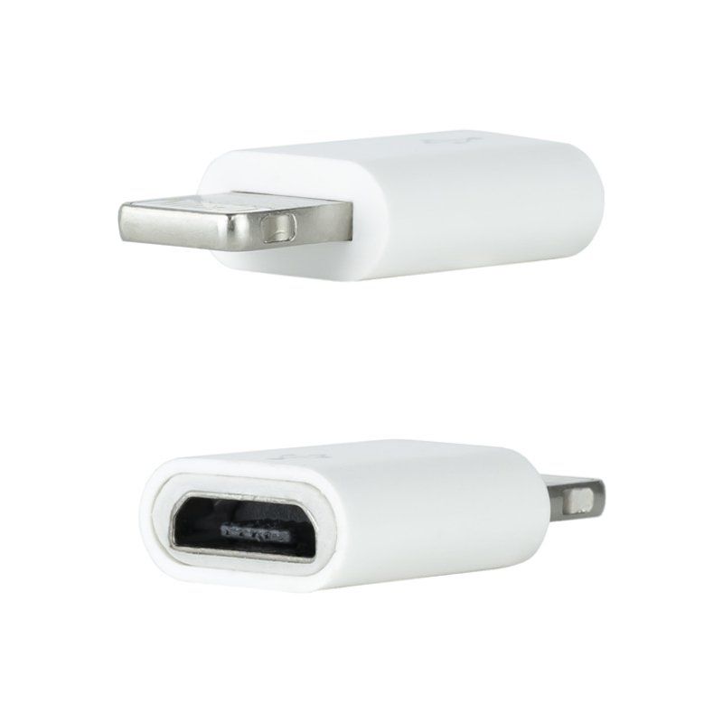 Adaptador Micro USB 2.0 Lightning Nanocable 10.10.4100 / Fêmea Micro USB - Macho Lightning / Branco