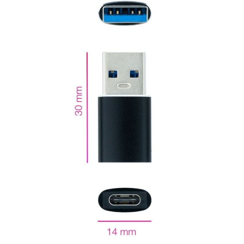 Adaptador USB 3.1 Nanocable 10.02.0012 / USB Macho - USB Tipo C Fêmea