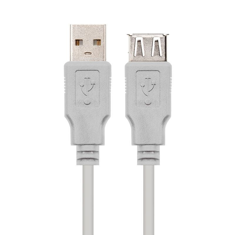 Cabo de Extensão USB 2.0 Nanocable 10.01.203 / USB Macho - USB Fêmea / 1,8m / Bege