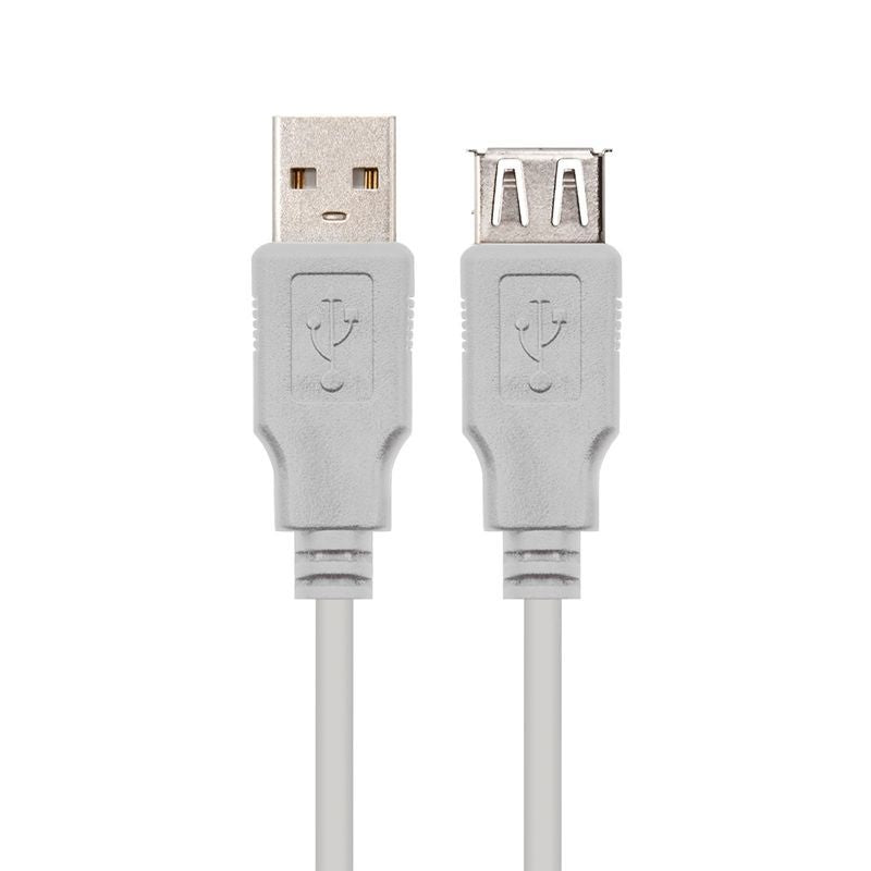 Cabo de Extensão USB 2.0 Nanocable 10.01.0204 / USB Macho - USB Fêmea / 3m / Bege