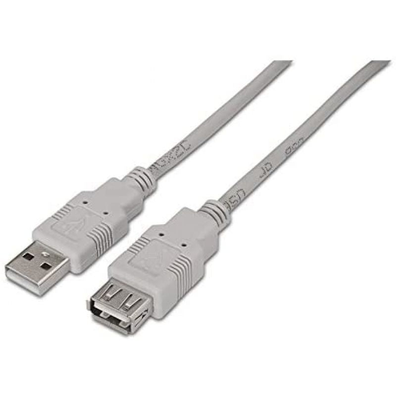 Cabo de Extensão USB 2.0 Nanocable 10.01.0204 / USB Macho - USB Fêmea / 3m / Bege