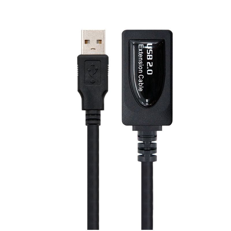 Cabo de Extensão USB 2.0 Nanocable 10.01.0211 / USB Macho - USB Fêmea / 5m / Preto