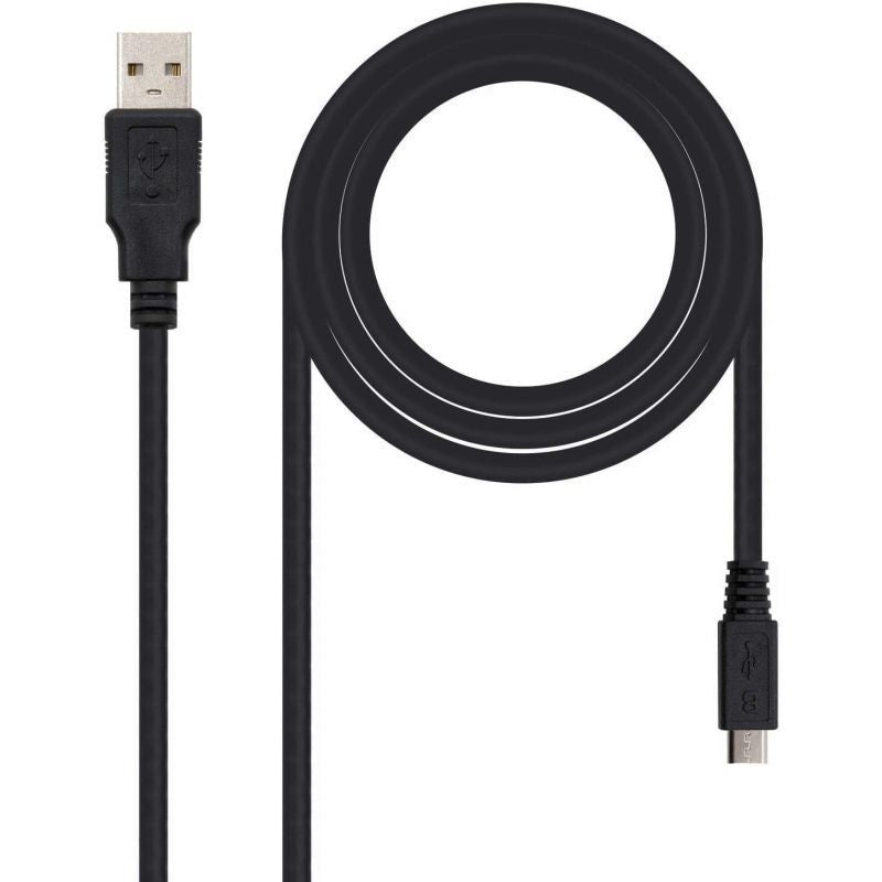 Cabo USB 2.0 Nanocable 10.01.0503 / USB Macho - Microusb Macho / 3m / Preto