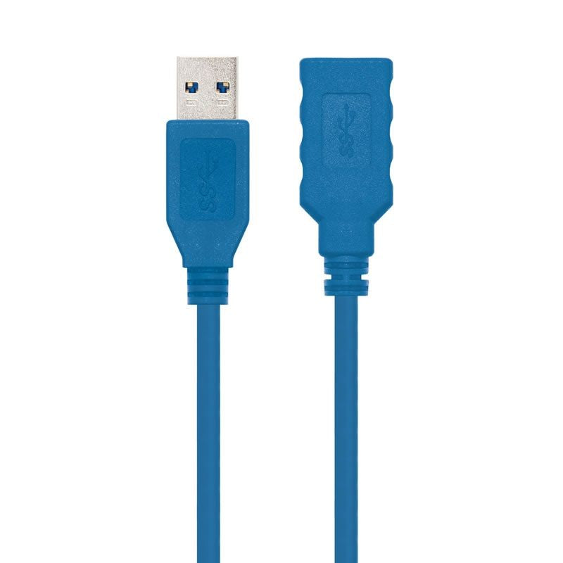 Cabo de Extensão USB 3.0 Nanocable 10.01.0901 / USB Macho - USB Fêmea / 1m / Azul