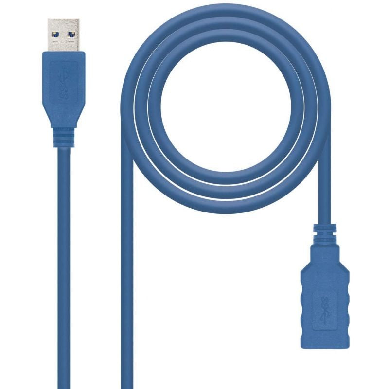 Cabo de Extensão USB 3.0 Nanocable 10.01.0902-bl / USB Macho - USB Fêmea / 2m / Azul