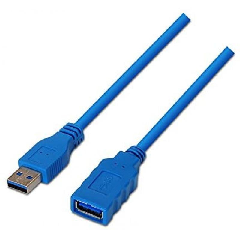 Cabo de Extensão USB 3.0 Nanocable 10.01.0902-bl / USB Macho - USB Fêmea / 2m / Azul