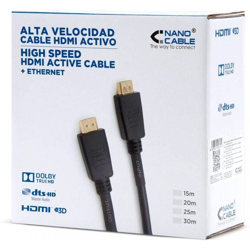 Cabo HDMI 1.4 Nanocable 10.15.1820 / Macho HDMI - Macho HDMI / 20m / Preto
