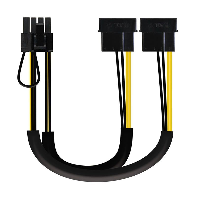 Cabo de Alimentação para Placa Gráfica Nanocable 10.19.1201 / 2x Molex Macho - 6+2 PIN Macho / 20cm